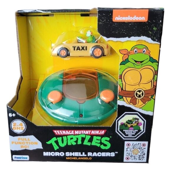 Nickelodeon Teenage Mutant Ninja Turtles Michelangel Microshell Race Car TMNT RC - Picture 2 of 6